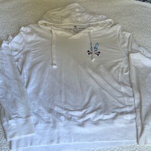 Psycho Bunny Cream Hoodie with Blue and Red Logo